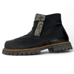 Geier Wally Embroidered Leather Boots Booties Chelsea Ankle Austria Women's 10